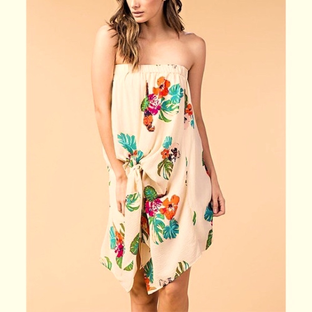 Kori Floral knot-accent sleeveless dress, Sz. S